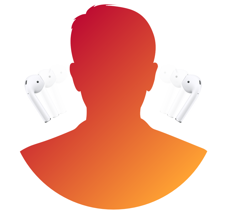 A vector image showing an avatar unplugging AirPods